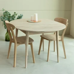 Table à manger ronde extensible en chêne massif Escandi 5 - NordicStory
