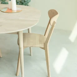 Table à manger ronde extensible en chêne massif Escandi 5 - NordicStory