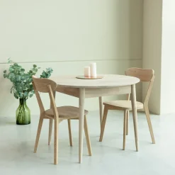 Table à manger ronde extensible en chêne massif Escandi 5 - NordicStory