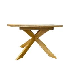 Table à manger ronde extensible en chêne massif Holger - NordicStory