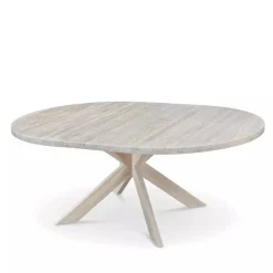 Table à manger ronde extensible en chêne massif Holger - NordicStory