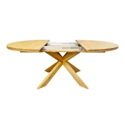 Table à manger ronde extensible en chêne massif Holger - NordicStory