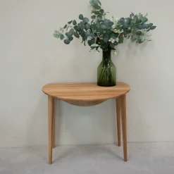 Table à manger ronde extensible en bois massif de chêne Luna - VESKOR