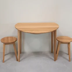 Table à manger ronde extensible en bois massif de chêne Luna - VESKOR