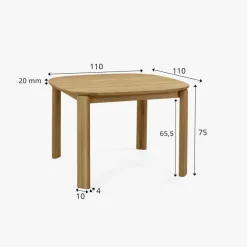 Table à manger ronde extensible en bois massif de chêne Victoria - VESKOR