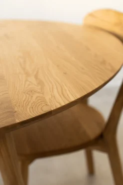 Table à manger ronde extensible en chêne massif Escandi 3 - NordicStory