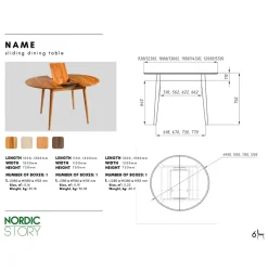 Table à manger ronde extensible en chêne massif Escandi 3 - NordicStory