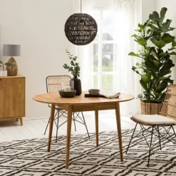 Table à manger ronde extensible en chêne massif Escandi 6 - NordicStory