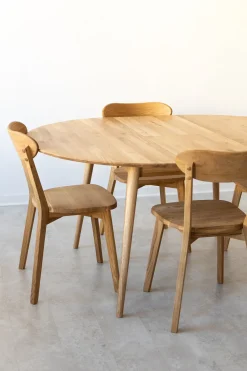 Table à manger ronde extensible en chêne massif Escandi 4 - NordicStory
