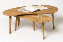 Table basse gigogne en bois massif de chêne Escandi - NordicStory
