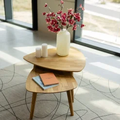 Table basse gigogne en bois massif de chêne Escandi 2 - NordicStory