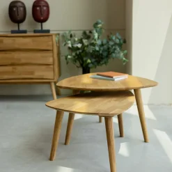 Table basse gigogne en bois massif de chêne Escandi 2 - NordicStory