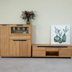 Vitrine en bois massif de chêne Bremen 3 - NordicStory